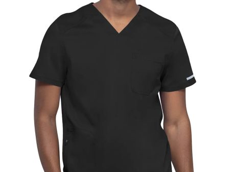 Cherokee Men s 2-Pocket Men s V-Neck Top - Black For Discount