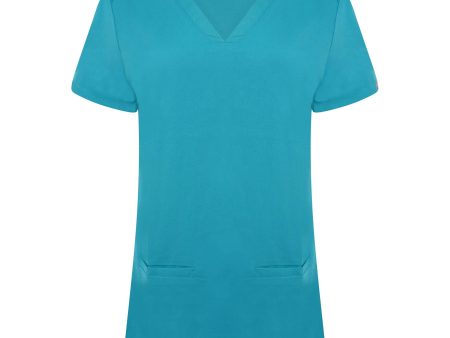 Simki Women s Ari Two Pocket Scrub Top - Teal For Discount