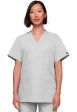 Cherokee Unisex 3-pocket V-Neck Top - White Online Hot Sale