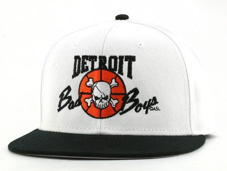 Detroit Bad Boys Flat Bill White Snapback Cap Hot on Sale