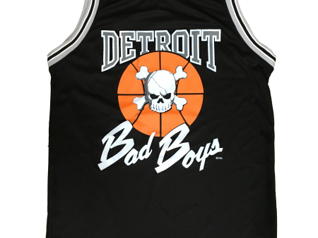 Detroit Bad Boys Sleeveless Crew Neck Basketball Jersey in Black Online Sale