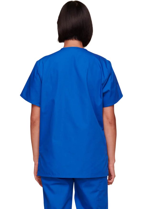 Cherokee Unisex 3-pocket V-Neck Top - Royal Blue Discount