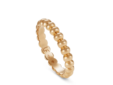 Beaded Thick 18K Rose Gold Satin Ring Cheap