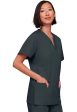 Cherokee Unisex 3-pocket V-Neck Top - Pewter For Sale