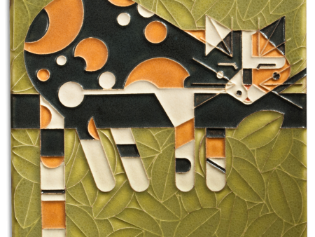 Ceramic  Limp on a Limb  Cat Tile by Motawi Tileworks Supply