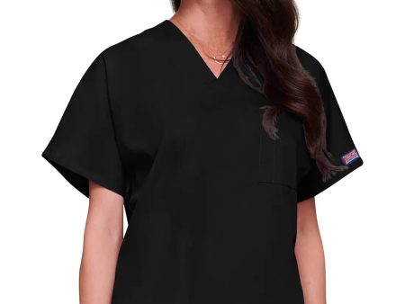 Cherokee Unisex V-Neck Tunic - Black on Sale