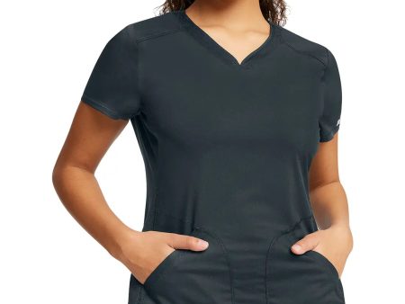 Cherokee Women s 2-Pocket V-Neck Top - Pewter Online now