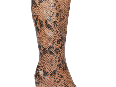 High Sugar Snakeskin Knee High Boots Discount