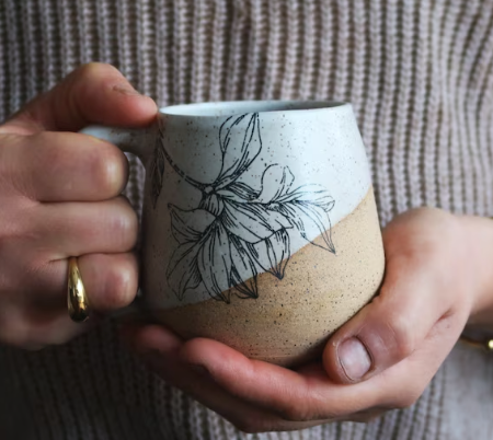 Floral Mug by Hands on Ceramics Online