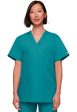 Cherokee Unisex 3-pocket V-Neck Top - Teal Supply