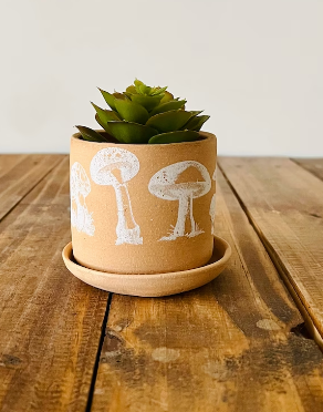 Mushroom Succulent Pot by Hands on Ceramics on Sale