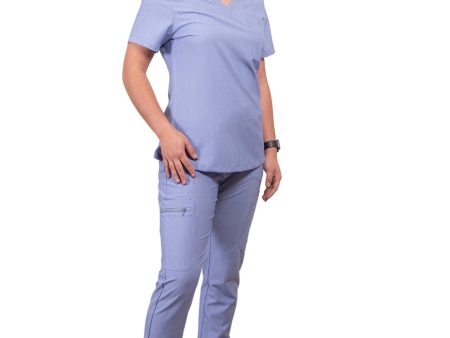 simply-scrubs Women s 8 pocket Cargo Set - Sky Blue Online