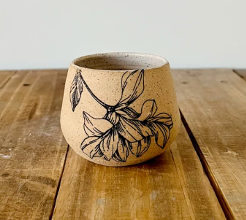 Floral Espresso Cup by Hands on Ceramics Sale