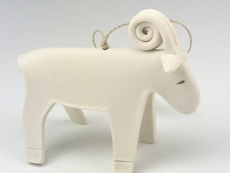 Porcelain Ram Ornament by Beth DiCara on Sale