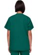 Cherokee Unisex 3-pocket V-Neck Top - Hunter Green For Sale