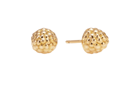 Beaded Berry 18K Yellow Gold Earrings Supply