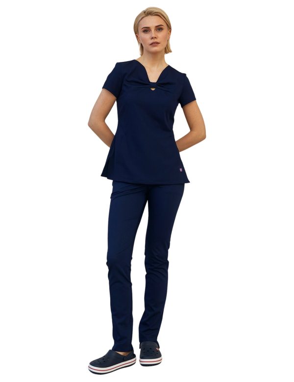 Treat in Style Women s Bow Neck Top - Blue Sale