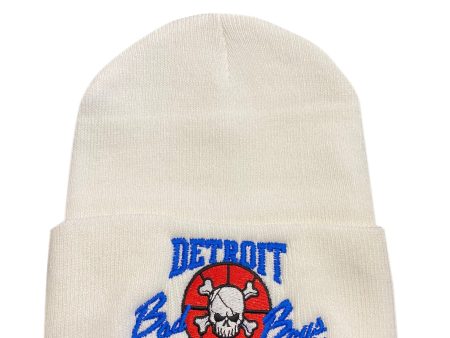 Detroit Bad Boys Classic White Cuffed Beanie - RBO Discount