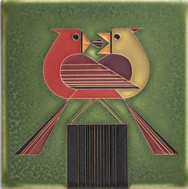 Ceramic  Redbird Romance  Tile by Motawi Tileworks Sale