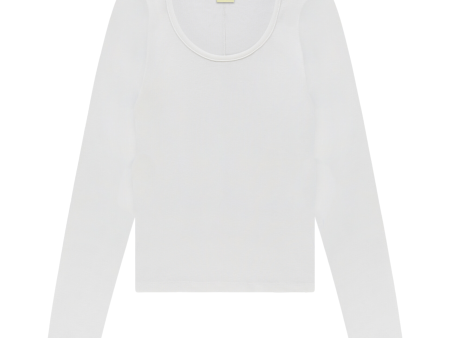 Fem White Long Sleeve Tee Fashion