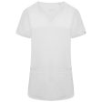 Simki Women s Ari Two Pocket Scrub Top - White on Sale