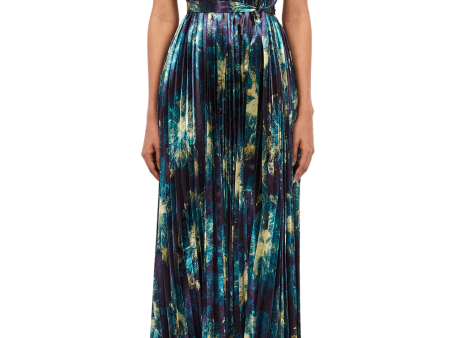 Amiko Print Halter Pleated Dress Online Hot Sale