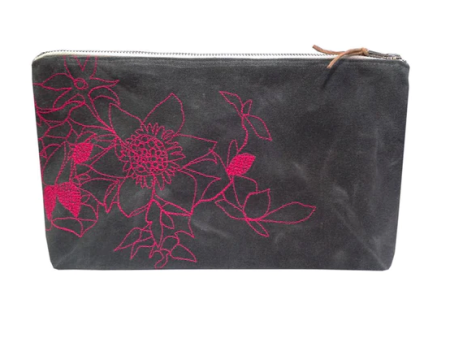 Small Waxed Canvas Clematis Pouch by K studio Online now