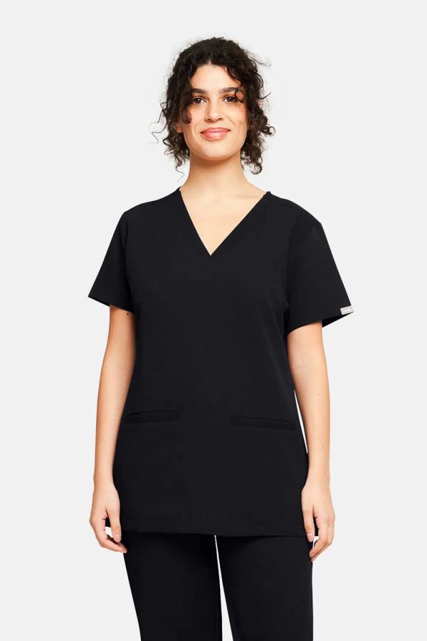 Simki Women s Ari Two Pocket Scrub Top - Black Online