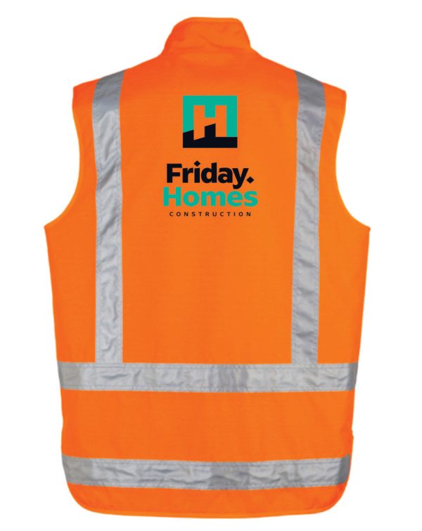 Friday Homes Winter Hi Vis Fleece Lined Vest Fashion