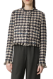 Boxy Houndstooth Tweed Jacket Sale