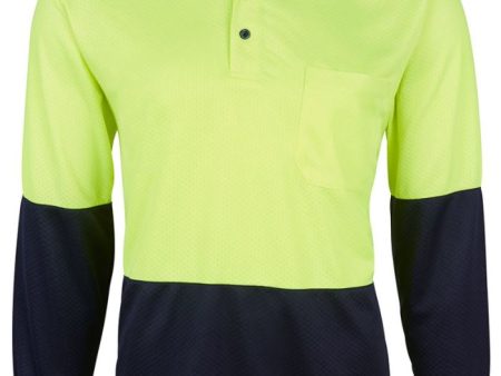 HI VIS LS JACQUARD NON CUFF POLO on Sale