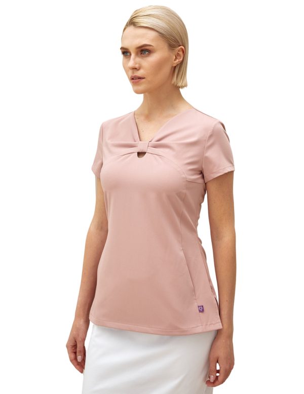 Treat in Style Women s Bow Neck Top - Powdery Pink Online now