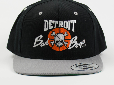 Wholesale * Detroit Bad Boys Flat Bill Grey Snapback Cap Supply