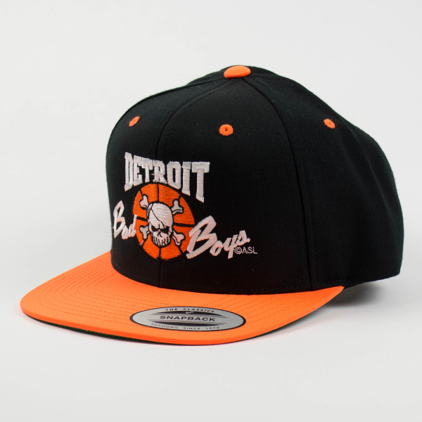 Detroit Bad Boys Flat Bill Orange Snapback Cap Fashion