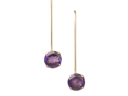 Essential Long Drop Amethyst Earrings on Sale