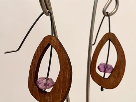 Walnut and Amethyst Earrings by Allison Johnson Online Hot Sale