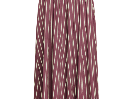 Stripe Satin Midi Skirt Cheap