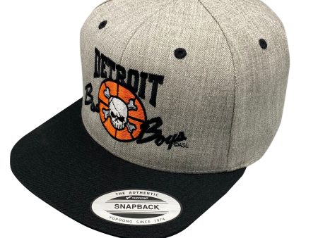 Detroit Bad Boys Flat Bill Grey-Blk Snapback Cap on Sale