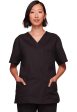 Cherokee Unisex 4-pocket V-Neck Top - Black Sale