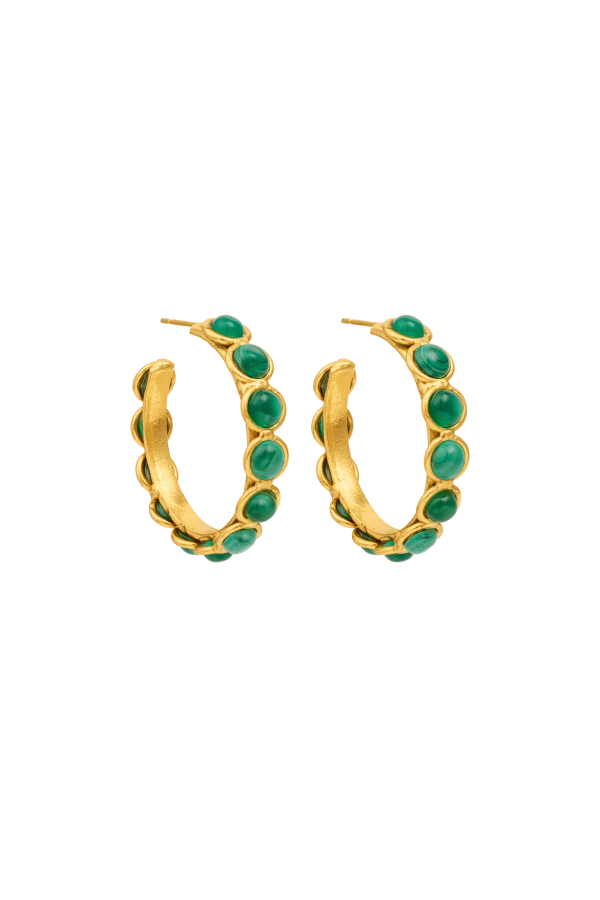 Candies Malachite Hoop Earrings For Sale