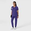 Wink Women s Drop Shoulder Boxy Scrub Top - Grape For Discount