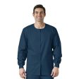 Wink Unisex Snap Front Jacket - Caribbean Blue For Cheap