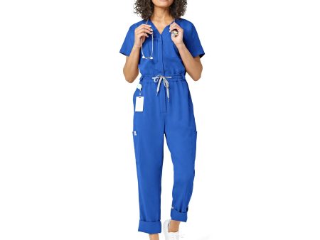 Wink Women s Zip Front Jumpsuit - Royal Blue Fashion