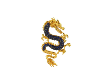 Right Mini Dragon Earring in Navy Cheap