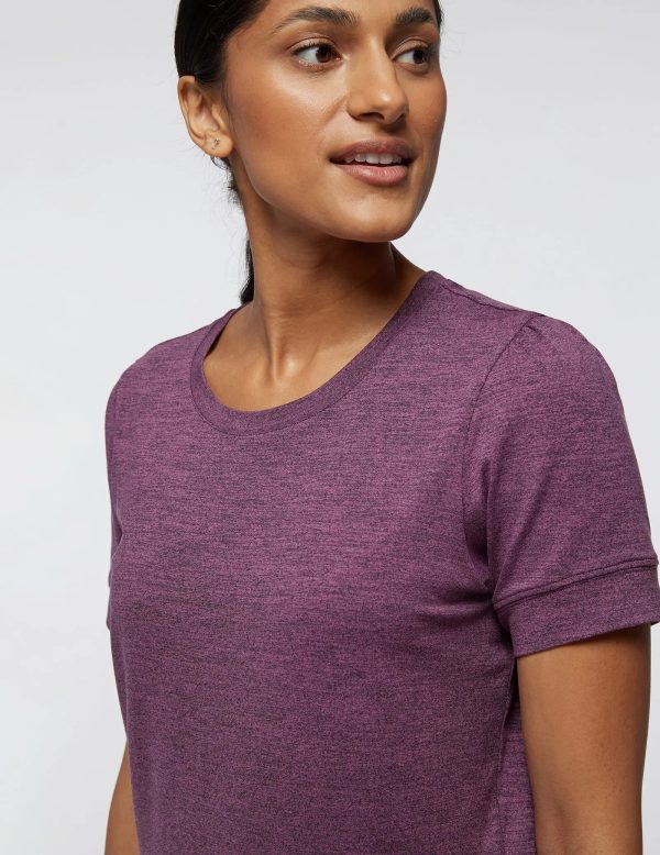 Jaanuu Women s Puff-Sleeve Lounge Top - Heather Blackberry Discount