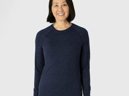 Wink Women s Watch Window Long Sleeve Underscrub Top - Navy Heather Online now