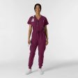 Wink Women s Cargo Jogger Scrub Jumpsuit - Wine Online Hot Sale