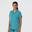 Wink Women s Drop Shoulder Boxy Scrub Top - Teal Sale