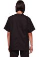 Cherokee Unisex 4-pocket V-Neck Top - Black Sale