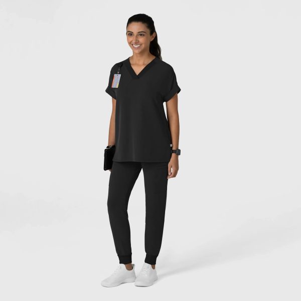 Wink Women s Drop Shoulder Boxy Scrub Top - Black Online Sale